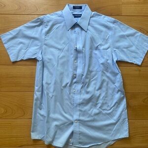 Stafford Light Blue Short-Sleeve Dress Shirt